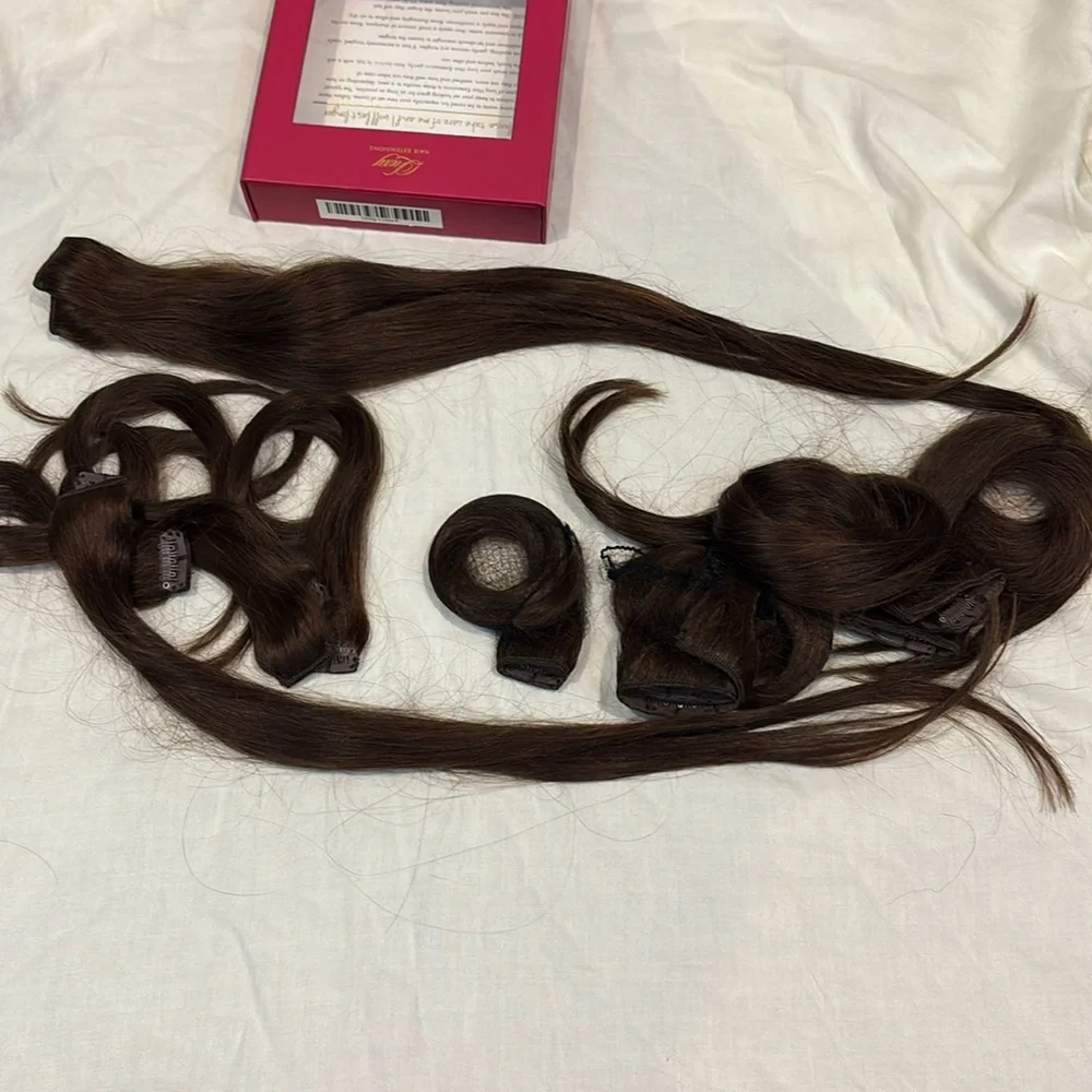 Luxy Chocolate Brown Brunette 10pc 20in 160g Hair Clip In Extensions Color 4